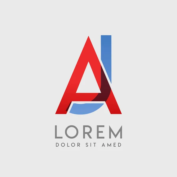 Letras Del Logotipo Con Gradación Azul Rojo — Vector de stock