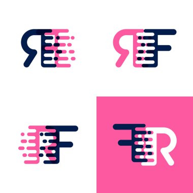 Fr harfleri logo ile aksan hızı pembe ve drak mor