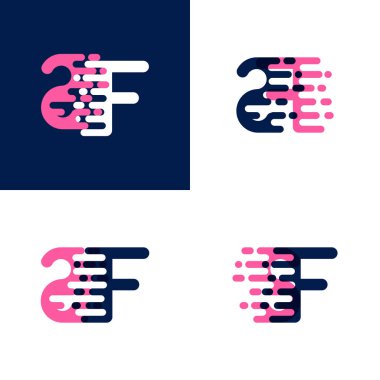 Fs harfleri logo ile aksan hızı pembe ve drak mor