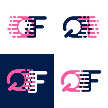Fq harfleri logo ile pembe ve drak mor hız