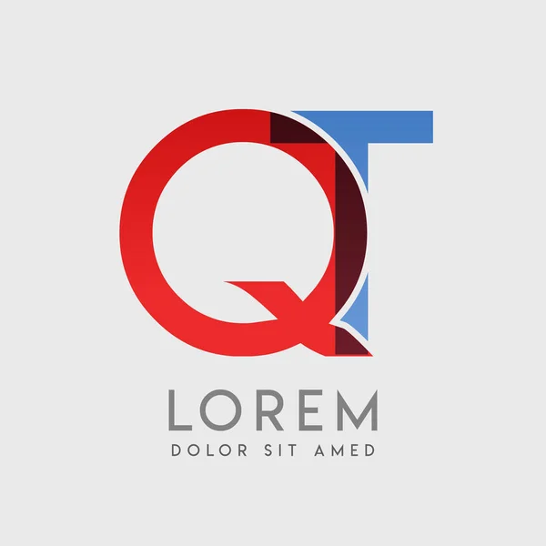 Lettres Logo Avec Gradation Bleu Rouge — Image vectorielle