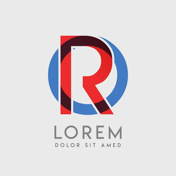Letras Logotipo Com Gradação Azul Vermelho —  Vetores de Stock