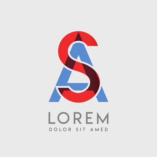 Logotyp Bokstäver Med Blå Och Röd Gradering — Stock vektor