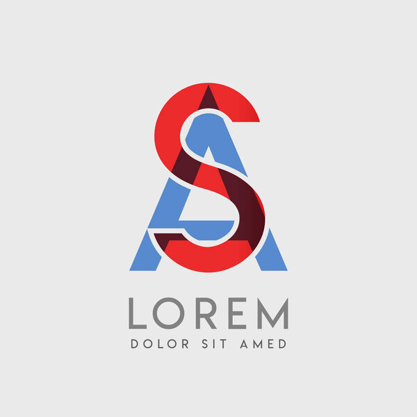 SA logo letters with "blue and red" gradation