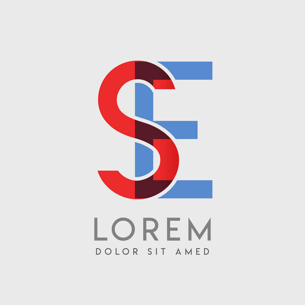 SE logo letters with "blue and red" gradation