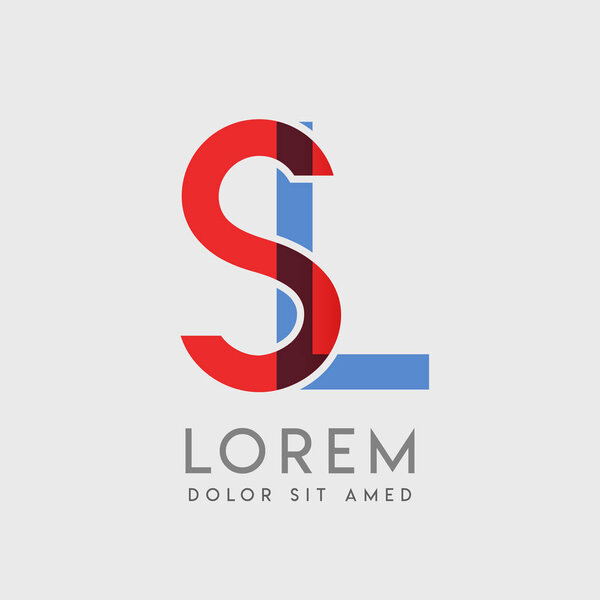 SL logo letters with "blue and red" gradation