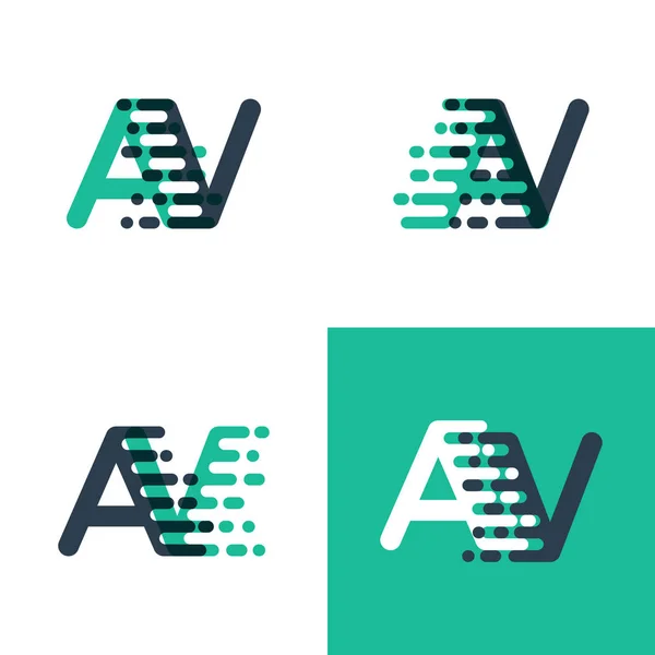 Logo Letras Con Acento Velocidad Verde Tosca Azul Oscuro — Vector de stock