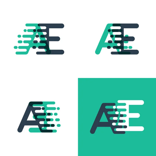 Logo Letras Con Velocidad Acento Verde Tosca Azul Oscuro — Vector de stock