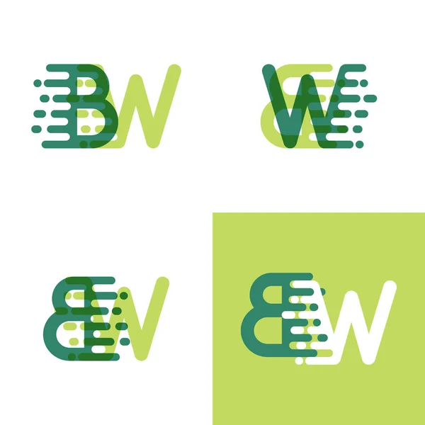 Logotipo Letras Con Acento Verde Claro Verde Oscuro — Vector de stock