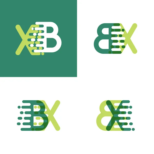 Logotipo Letras Con Velocidad Acento Verde Claro Verde Oscuro — Vector de stock