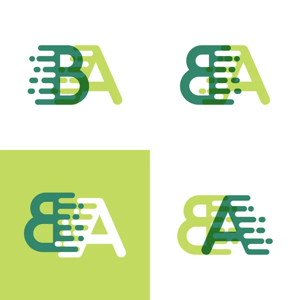 Logo Letras Con Velocidad Acento Verde Claro Verde Oscuro — Vector de stock