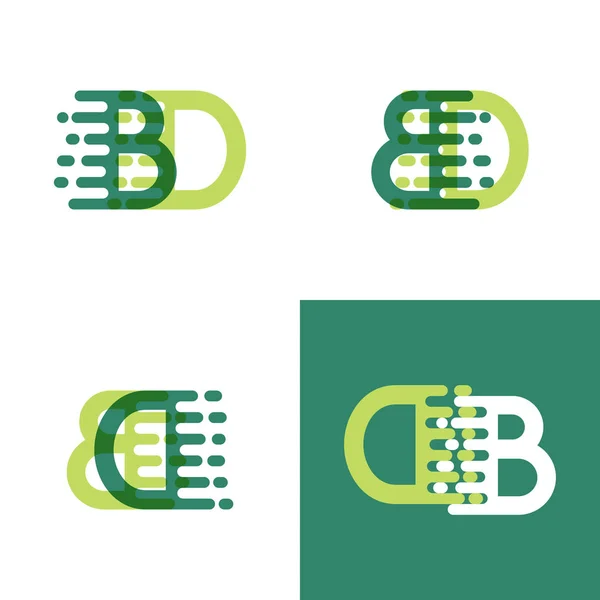 Logotipo Letras Con Velocidad Acento Verde Claro Verde Oscuro — Vector de stock