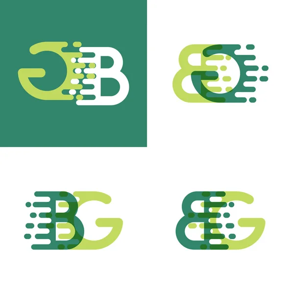 Logotipo Letras Con Velocidad Acento Verde Claro Verde Oscuro — Vector de stock