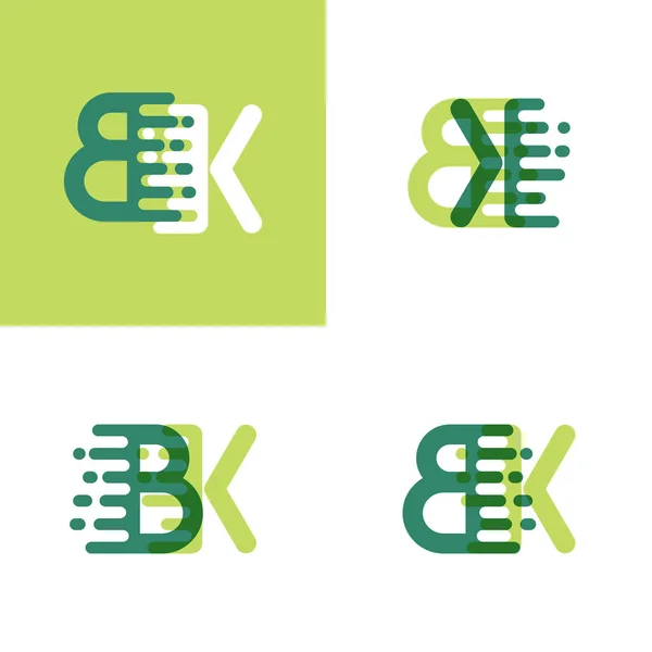 BK letters logo with accent speed in light green and dark green