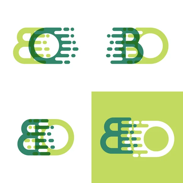 Logotipo Letras Con Velocidad Acento Verde Claro Verde Oscuro — Vector de stock