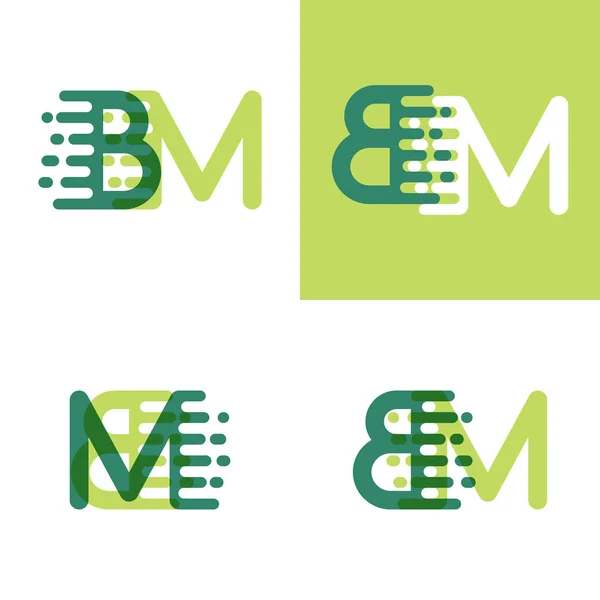 Logotipo Letras Con Velocidad Acento Verde Claro Verde Oscuro — Vector de stock