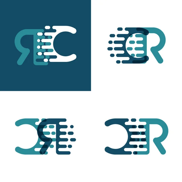 Logo Letras Con Acento Velocidad Verde Claro Azul Oscuro — Vector de stock