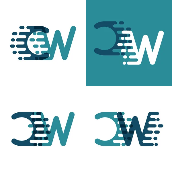 Logo Litery Akcentem Prędkości Kolorze Jasnozielonym Ciemnoniebieskim — Wektor stockowy