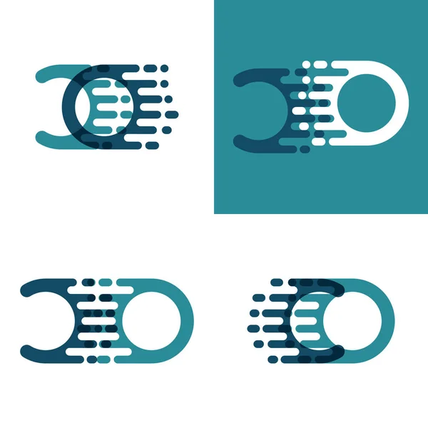 Logotipo Letras Con Acento Verde Claro Azul Oscuro — Vector de stock