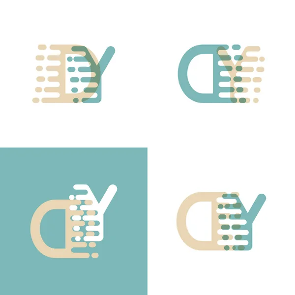 Logotipo Letras Con Velocidad Acento Crema Verde Pastel — Vector de stock