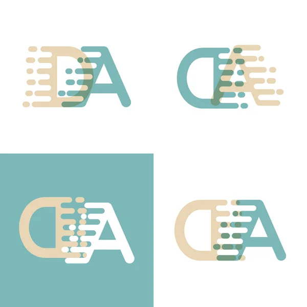 Logo Letras Con Acento Velocidad Crema Verde Pastel — Vector de stock