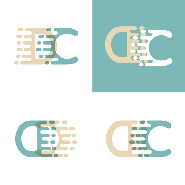 Logotipo Letras Con Velocidad Acento Crema Verde Pastel — Vector de stock