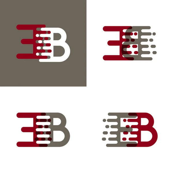 Logotipo Letras Con Velocidad Acento Rojo Gris — Vector de stock