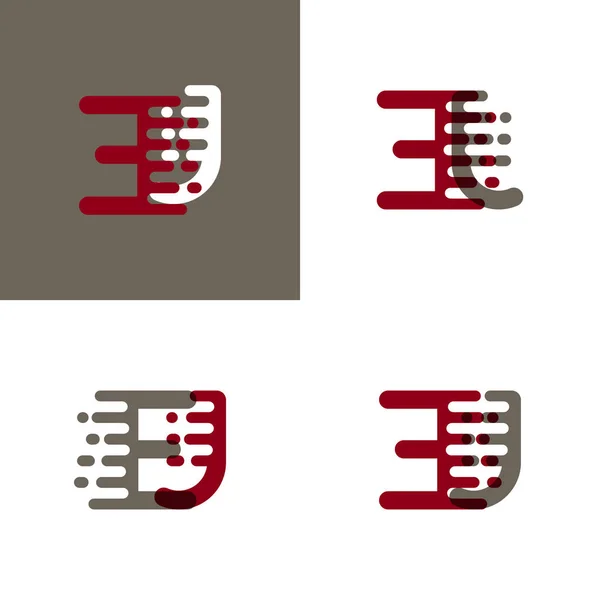 Buchstaben Logo Mit Akzentgeschwindigkeit Drak Rot Und Grau — Stockvektor