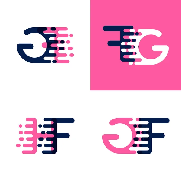 Logo Letras Con Acento Velocidad Rosa Púrpura — Vector de stock