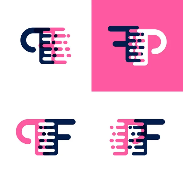 Logo Letras Con Acento Velocidad Rosa Púrpura — Vector de stock