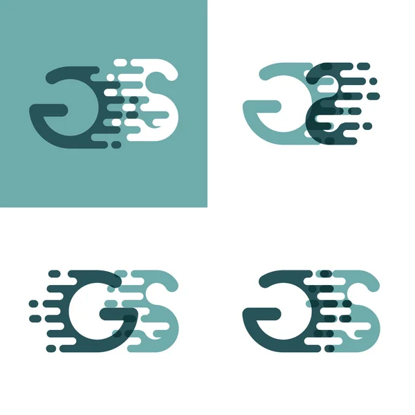 Logo Letras Con Acento Velocidad Gris Verde Oscuro — Vector de stock