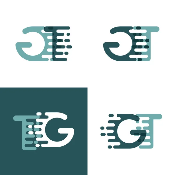 Logo Letras Con Acento Velocidad Gris Verde Oscuro — Vector de stock