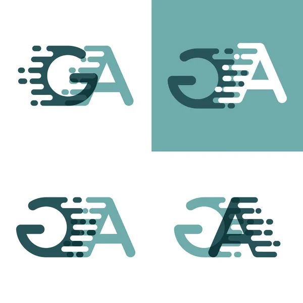 Logo Letras Con Acento Velocidad Gris Verde Oscuro — Vector de stock