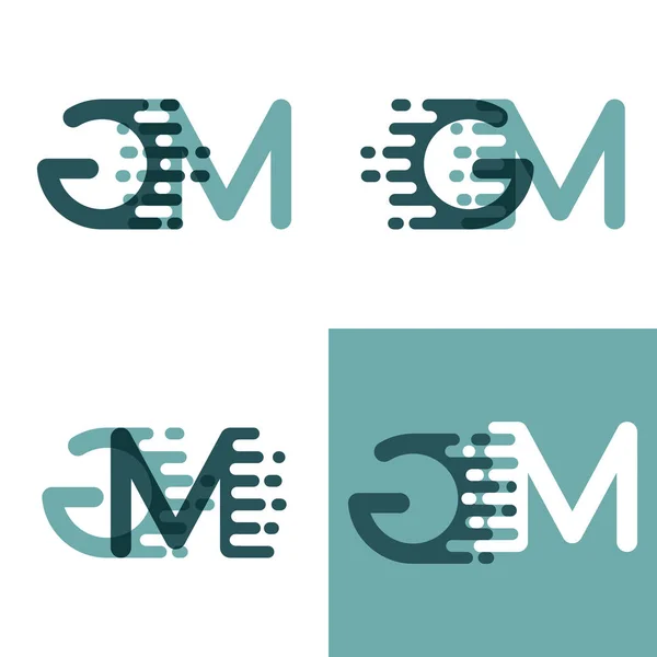 Logo Letras Con Acento Velocidad Gris Verde Oscuro — Vector de stock