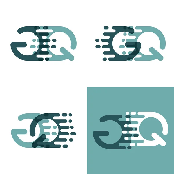 Logo Letras Con Velocidad Acento Gris Verde Oscuro — Vector de stock