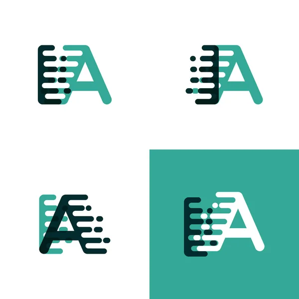 IA letters logo with accent speed in light green and dark green