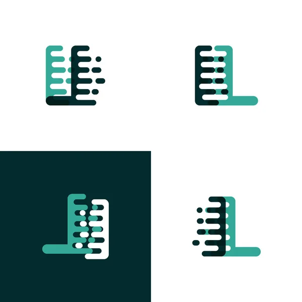 Logotipo Letras Con Velocidad Acento Verde Claro Verde Oscuro — Vector de stock