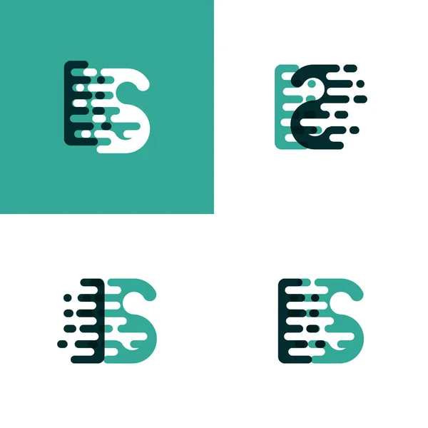 Logotipo Letras Con Acento Verde Claro Verde Oscuro — Vector de stock