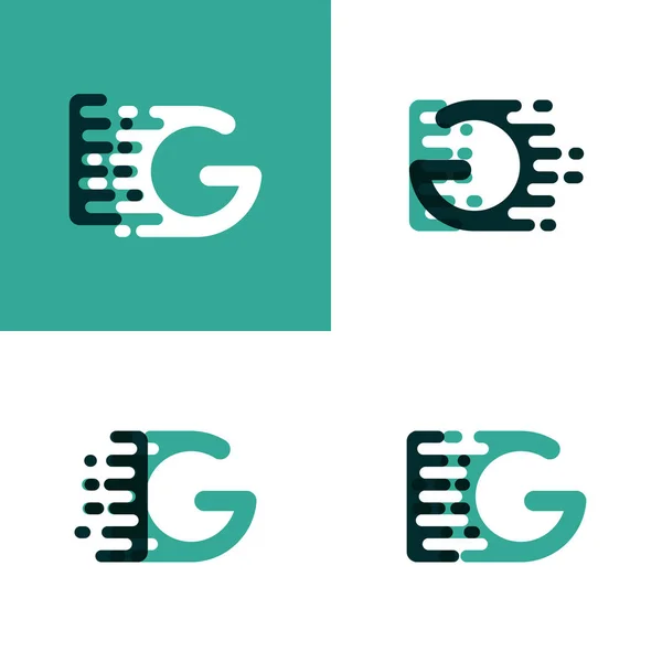 Letters Logo Met Accentsnelheid Lichtgroen Donkergroen — Stockvector