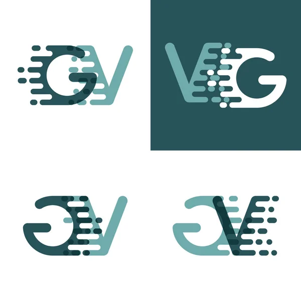 Letters Logo Met Accent Snelheid Grijs Donkergroen — Stockvector