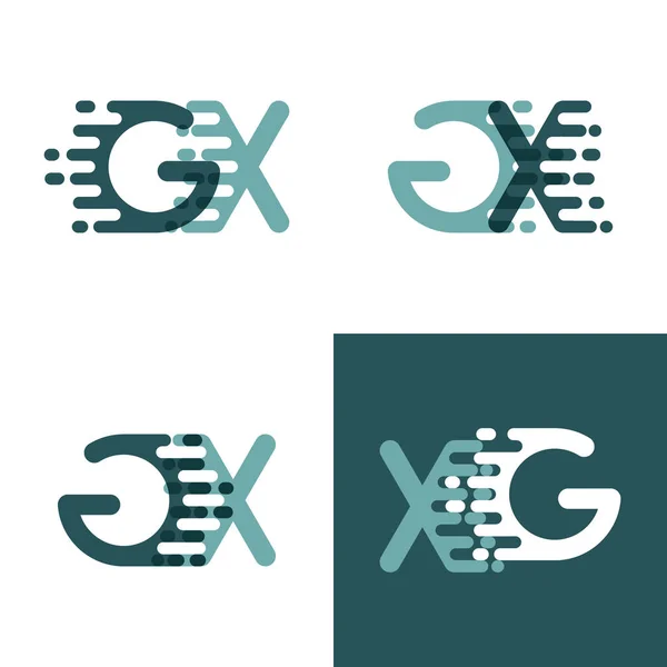 Logo Letras Con Velocidad Acento Gris Verde Oscuro — Vector de stock