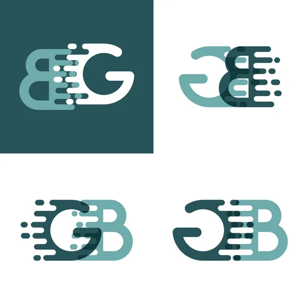 Logo Lettres Avec Vitesse Accentuation Gris Vert Foncé — Image vectorielle