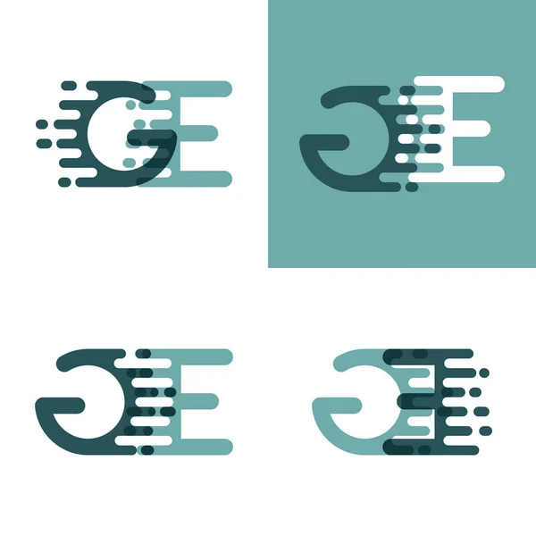 Logo Lettres Avec Vitesse Accentuation Gris Vert Foncé — Image vectorielle