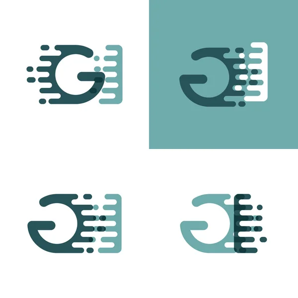 Buchstaben Logo Mit Akzentgeschwindigkeit Grau Und Dunkelgrün — Stockvektor