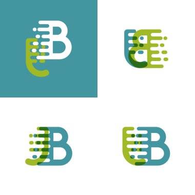 Açık yeşil ve açık mavi ile aksan hızında Jb harfleri logosu
