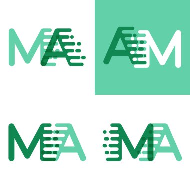 Ana harfler aksan hızında açık yeşil ve koyu yeşil.