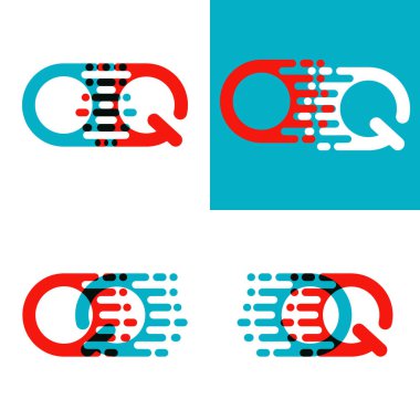 Kırmızı ve mavi aksanlı Oq harfleri logosu