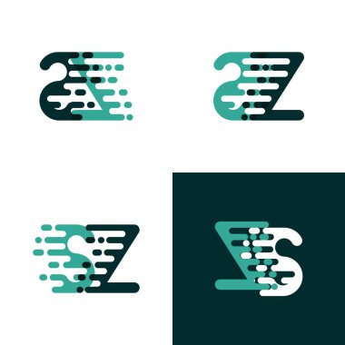 Sz harfleri logo ile aksan hızı açık yeşil ve koyu yeşil