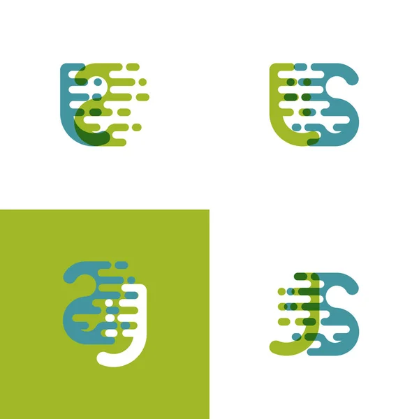 Λογότυπο Γράμματα Έμφαση Στην Ταχύτητα Ανοιχτό Πράσινο Και Γαλάζιο — Διανυσματικό Αρχείο