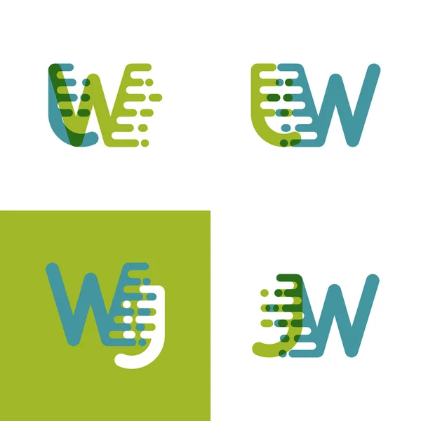 Logo Letras Con Acento Velocidad Verde Claro Azul Claro — Vector de stock